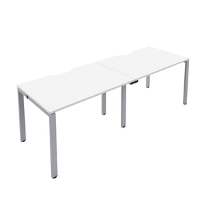 CB Single Bench with Cut Out: 2 Person | 1400 X 800 | White/Silver