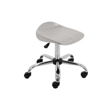 Load image into Gallery viewer, Titan Swivel Senior Stool with Chrome Base and Castors Size 5-6 | Grey/Chrome