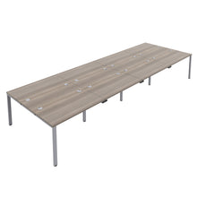 Load image into Gallery viewer, CB Bench with Cable Ports: 8 Person | 1400 X 800 | Grey Oak/Silver