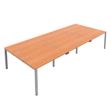 Load image into Gallery viewer, CB Bench with Cable Ports: 6 Person | 1400 X 800 | Beech/Silver