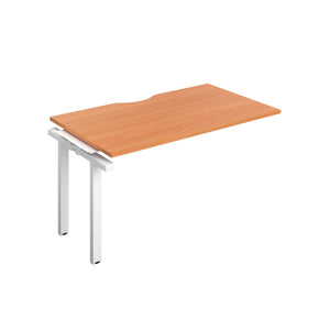 Telescopic Bench Extension with Cut Out: 1 Person | 1400 X 600 | Beech/White