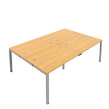 Load image into Gallery viewer, CB Bench with Cable Ports: 4 Person | 1400 X 800 | Nova Oak/Silver