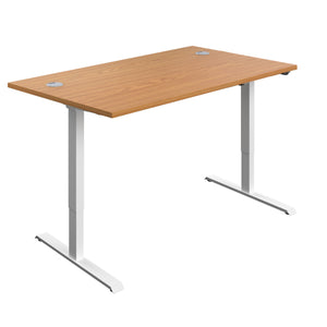 Economy Single Motor Sit Stand Desk | 1200 X 800 | Nova Oak/White