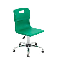 Load image into Gallery viewer, Titan Swivel Senior Chair with Chrome Base and Glides Size 5-6 | Green/Chrome