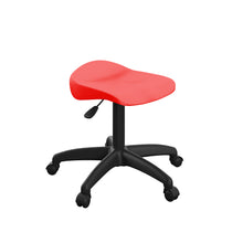 Load image into Gallery viewer, Titan Swivel Junior Stool with Plastic Base and Castors Size 5-6 | Red/Black