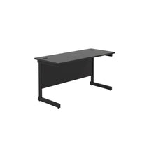 Load image into Gallery viewer, Single Upright Rectangular Desk: 600mm Deep | 1400X600 | Black/Black