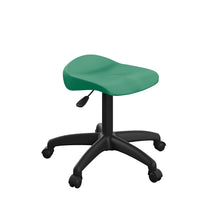 Load image into Gallery viewer, Titan Swivel Junior Stool with Plastic Base and Castors Size 5-6 | Green/Black