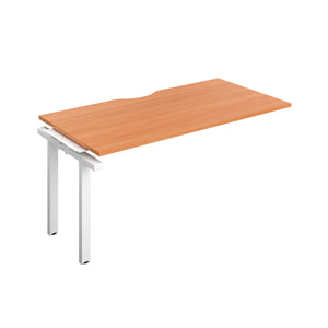 Telescopic Bench Extension with Cut Out: 1 Person | 1600 X 800 | Beech/White