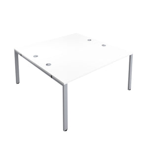 CB Bench with Cable Ports: 2 Person | 1200 X 800 | White/Silver