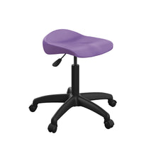 Load image into Gallery viewer, Titan Swivel Senior Stool with Plastic Base and Castors Size 5-6 | Purple/Black