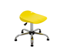 Load image into Gallery viewer, Titan Swivel Senior Stool with Chrome Base and Glides Size 5-6 | Yellow/Chrome