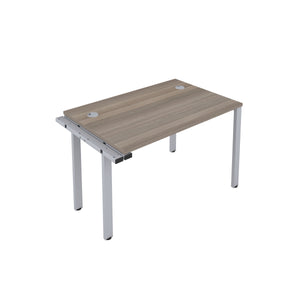 CB Bench Extension with Cable Ports: 1 Person | 1200 X 800 | Grey Oak/Silver