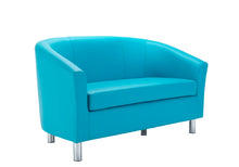 Load image into Gallery viewer, Tub Sofa with Metal Feet | Sky Blue PU
