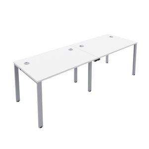 CB Single Bench with Cable Ports: 2 Person | 1200 X 800 | White/Silver