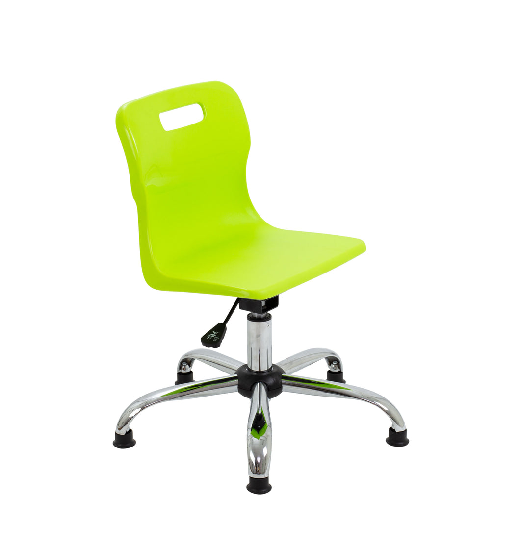 Titan Swivel Junior Chair with Chrome Base and Glides Size 3-4 | Lime/Chrome