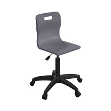 Load image into Gallery viewer, Titan Swivel Senior Chair with Plastic Base and Castors Size 5-6 | Charcoal/Black