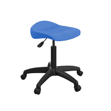 Load image into Gallery viewer, Titan Swivel Senior Stool with Plastic Base and Castors Size 5-6 | Blue/Black