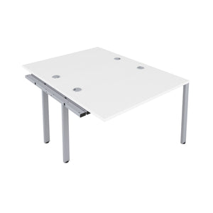 CB Bench Extension with Cable Ports: 2 Person | 1600 X 800 | White/Silver