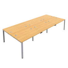 Load image into Gallery viewer, CB Bench with Cable Ports: 6 Person | 1200 X 800 | Nova Oak/Silver