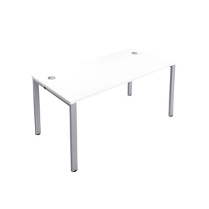 CB Bench with Cable Ports: 1 Person | 1600 X 800 | White/Silver