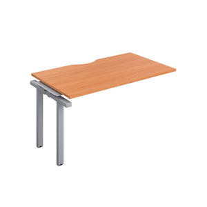 Telescopic Bench Extension with Cut Out: 1 Person | 1400 X 600 | Beech/Silver