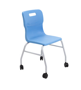 Titan Move 4 Leg Chair With Castors | Sky Blue