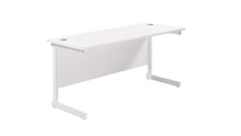Load image into Gallery viewer, Single Upright Rectangular Desk: 600mm Deep | 1800X600 | White/White