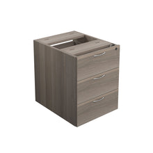 Load image into Gallery viewer, Essentials Fixed Pedestal 3 Drawers | 655 Deep | Grey Oak