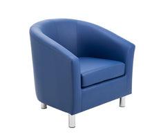 Load image into Gallery viewer, Tub Armchair with Metal Feet | Dark Blue PU
