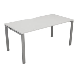 CB Bench with Cut Out: 1 Person | 1400 X 800 | White/Silver