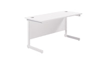 Load image into Gallery viewer, Single Upright Rectangular Desk: 600mm Deep | 1400X600 | White/White