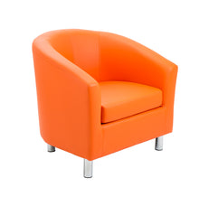 Load image into Gallery viewer, Tub Armchair with Metal Feet | Orange PU