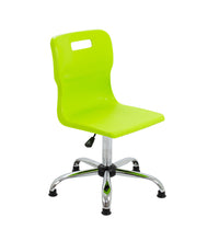 Load image into Gallery viewer, Titan Swivel Senior Chair with Chrome Base and Glides Size 5-6 | Lime/Chrome