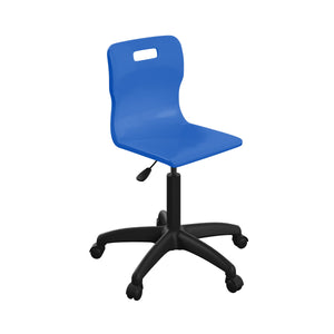 Titan Swivel Senior Chair with Plastic Base and Castors Size 5-6 | Blue/Black