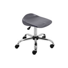 Load image into Gallery viewer, Titan Swivel Senior Stool with Chrome Base and Castors Size 5-6 | Charcoal/Chrome