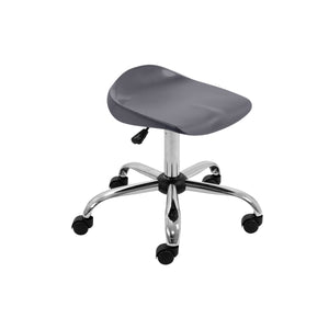 Titan Swivel Senior Stool with Chrome Base and Castors Size 5-6 | Charcoal/Chrome