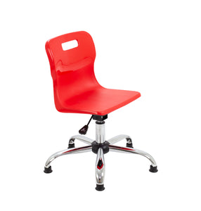 Titan Swivel Junior Chair with Chrome Base and Glides Size 3-4 | Red/Chrome