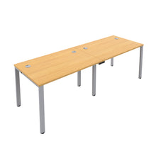 Load image into Gallery viewer, CB Single Bench with Cable Ports: 2 Person | 1400 X 800 | Nova Oak/Silver