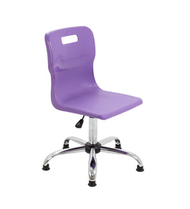 Titan Swivel Senior Chair with Chrome Base and Glides Size 5-6 | Purple/Chrome