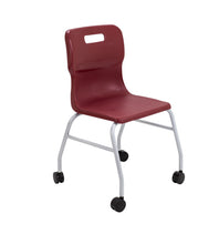Load image into Gallery viewer, Titan Move 4 Leg Chair With Castors | Burgundy