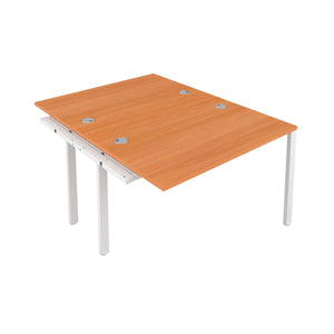 CB Bench Extension with Cable Ports: 2 Person | 1600 X 800 | Beech/White