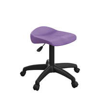 Load image into Gallery viewer, Titan Swivel Junior Stool with Plastic Base and Castors Size 5-6 | Purple/Black
