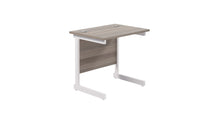 Load image into Gallery viewer, Single Upright Rectangular Desk: 600mm Deep | 800X600 | Grey Oak/White