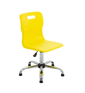 Titan Swivel Senior Chair with Chrome Base and Glides Size 5-6 | Yellow/Chrome