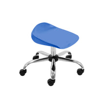 Load image into Gallery viewer, Titan Swivel Junior Stool with Chrome Base and Castors Size 5-6 | Blue/Chrome
