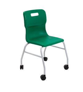 Titan Move 4 Leg Chair With Castors | Green
