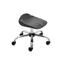 Load image into Gallery viewer, Titan Swivel Junior Stool with Chrome Base and Castors Size 5-6 | Black/Chrome