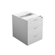 Load image into Gallery viewer, Essentials Fixed Pedestal 3 Drawers | 655 Deep | White