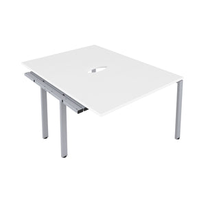 CB Bench Extension with Cut Out: 2 Person | 1400 X 800 | White/Silver