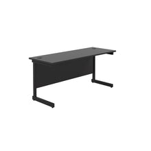 Load image into Gallery viewer, Single Upright Rectangular Desk: 600mm Deep | 1800X600 | Black/Black